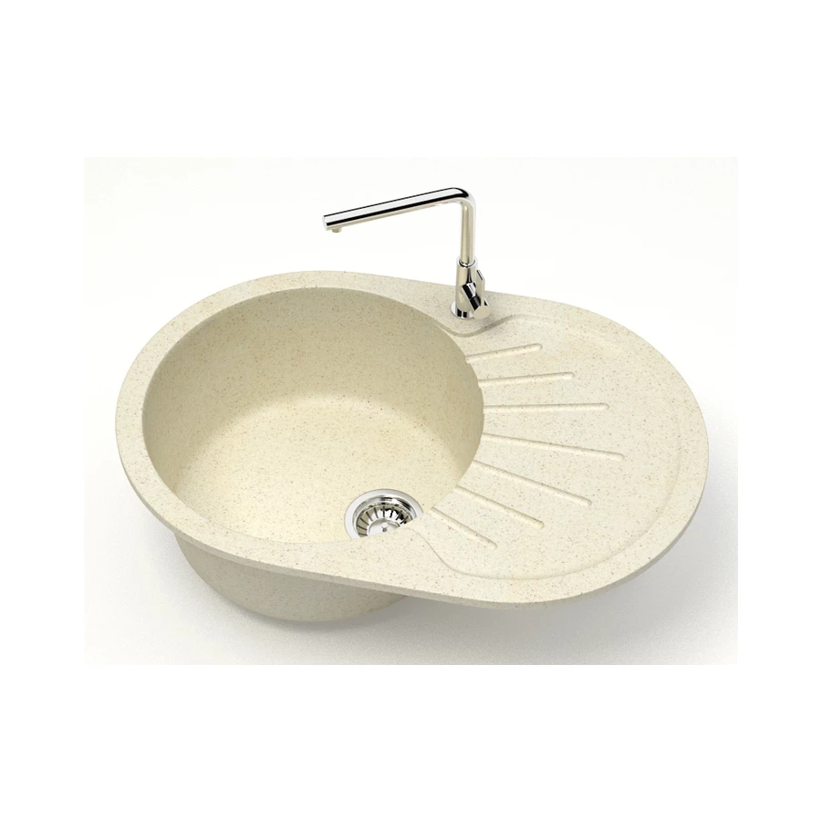 Кухонная мойка Azario Flora искусственный мрамор цвет бежевый CS00079912 75x50.5x21 см