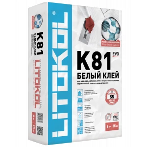 Клей фиброармированный Litokol Litoflex K81 белый L0201850002 25 кг