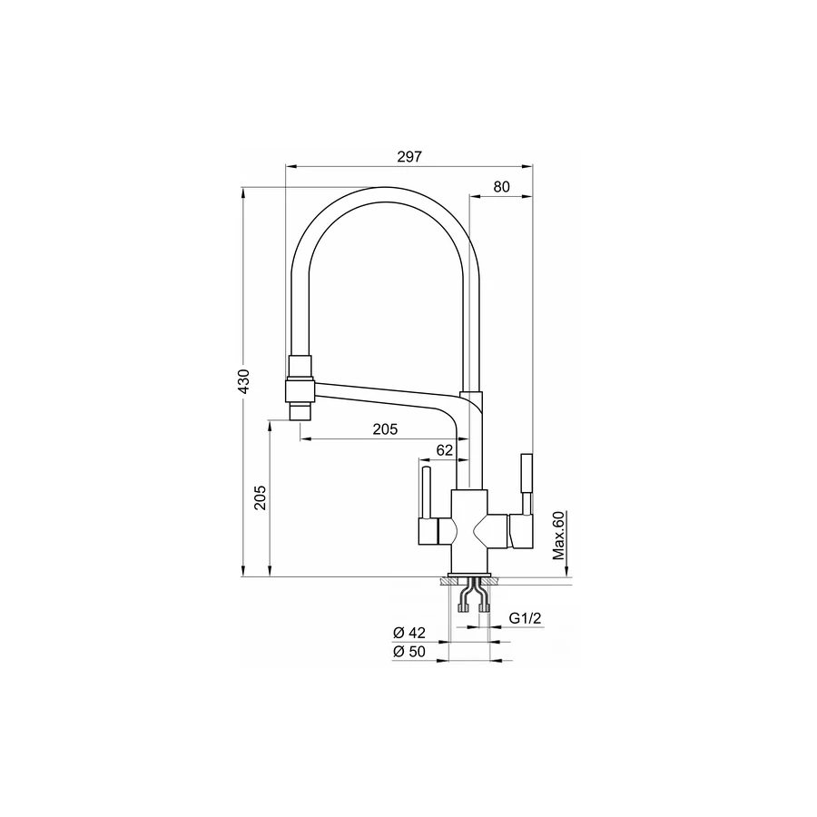 Смеситель для кухни Granula 0083 шварц