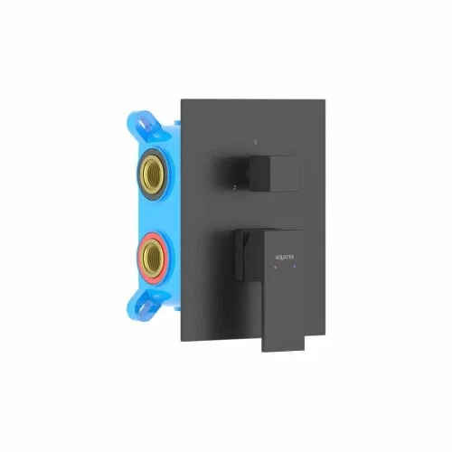 Смеситель Aquatek Либра для ванны 3 режима внешняя и скрытая часть матовый черный AQ1647MB