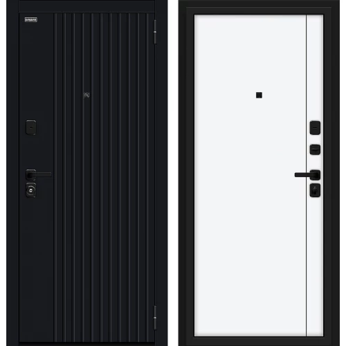 Входная дверь Bravo Джентл/SBlack 205x96 Black Shell/White Silk левое открывание