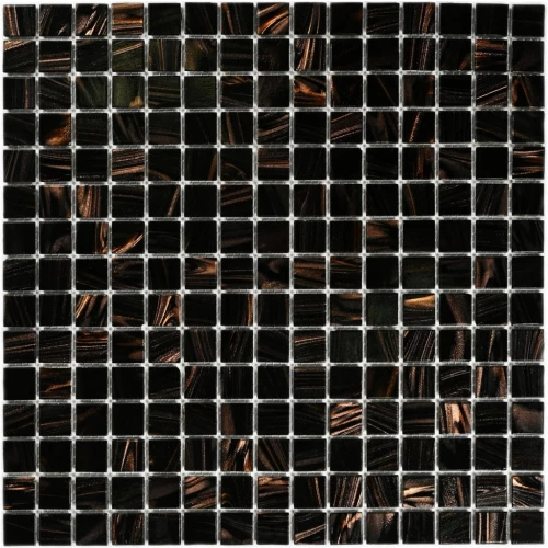 Мозаика Bonaparte Стеклянная мозаика Arabika 20х20 с авантюрином глянцевая коричневая 32,7х32,7 см