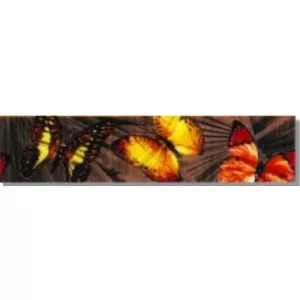 Керамический бордюр Керамин Тропикана 3шб бабочки коричневый 27,5*6,2