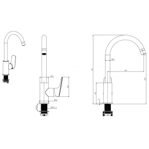 Смеситель для кухни Aquatek Вега полукруглый излив AQ1082CR