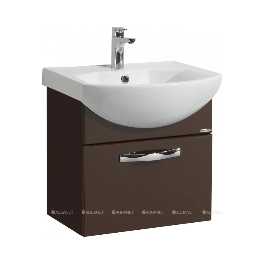 Тумба под раковину Aquaton Ария 50 подвесная темно-коричневая 1A140301AA430