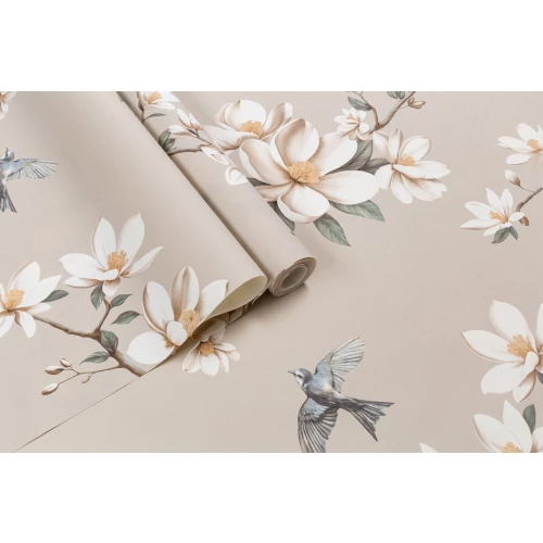 Обои флизелиновые Palitra Life Magnolia бежевые PL72535-24 1,06х10,05 м