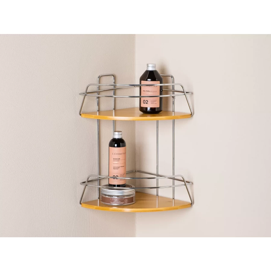 Полка угловая ЧМЗ Модулус Бамбук 509-005-01 хром 22х22х37,4 см