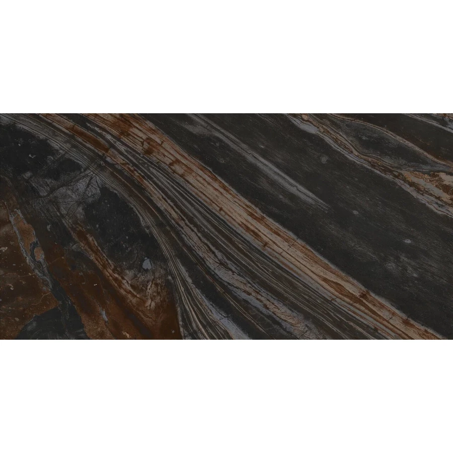 Керамогранит Planet Ceramics UKSL 2418 matt матовый карвинг черно-коричневый 120х60 см