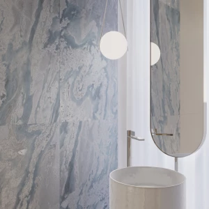 Керамогранит Creanza Ocean Aqua Shape+Glue Art 3D-глазурь матовый голубой SH1007-G 120х60 см