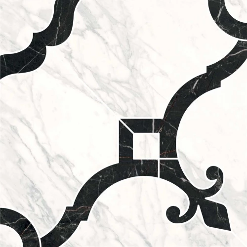 Керамогранит Kerama Marazzi Фрагонар Декор 1/4 розона матовый белый ID88T 30x30 см