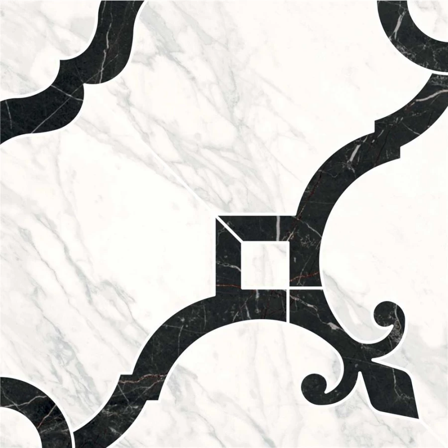 Керамогранит Kerama Marazzi Фрагонар Декор 1/4 розона матовый белый ID88T 30x30 см