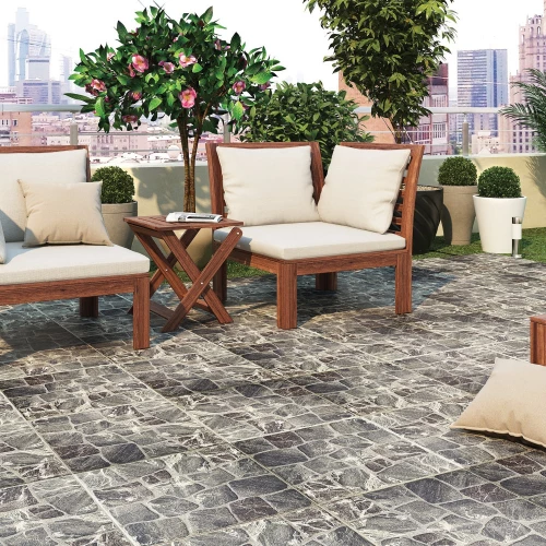 Керамогранит Cersanit Vilio A16429 темно-серый рельеф 1,154 м2 17285 29,8х29,8 см