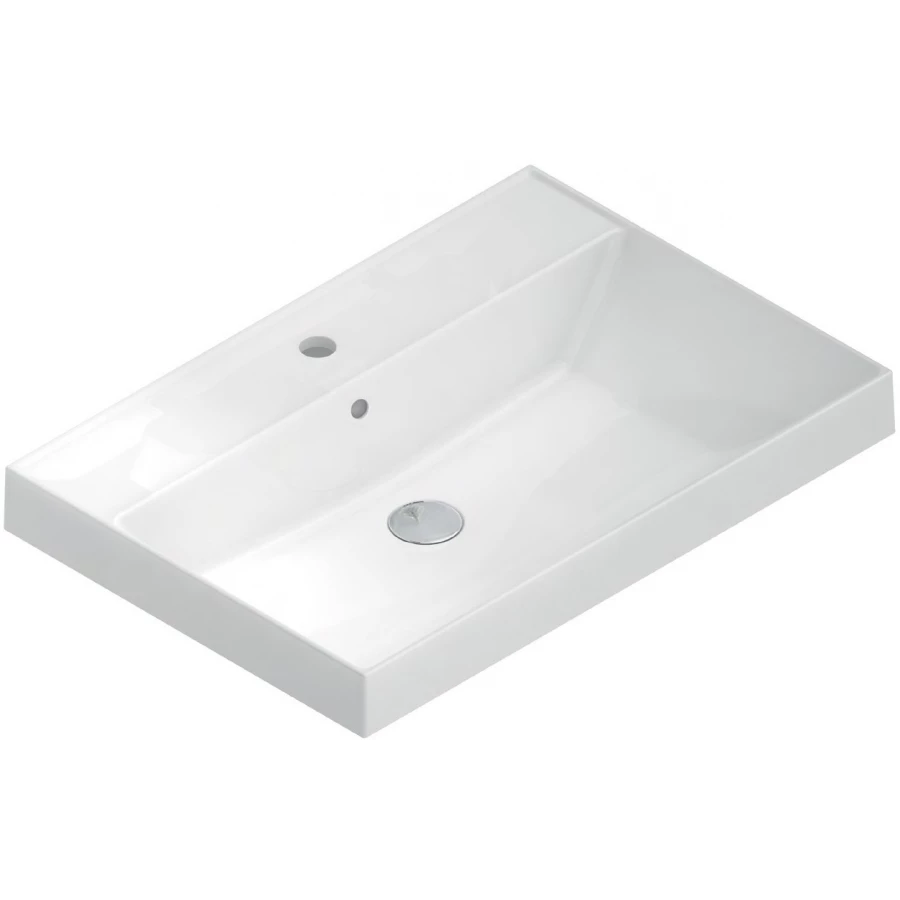 Раковина Kerama Marazzi Cubo подвесная мебельная 70 белая глянцевая CU.wb.70