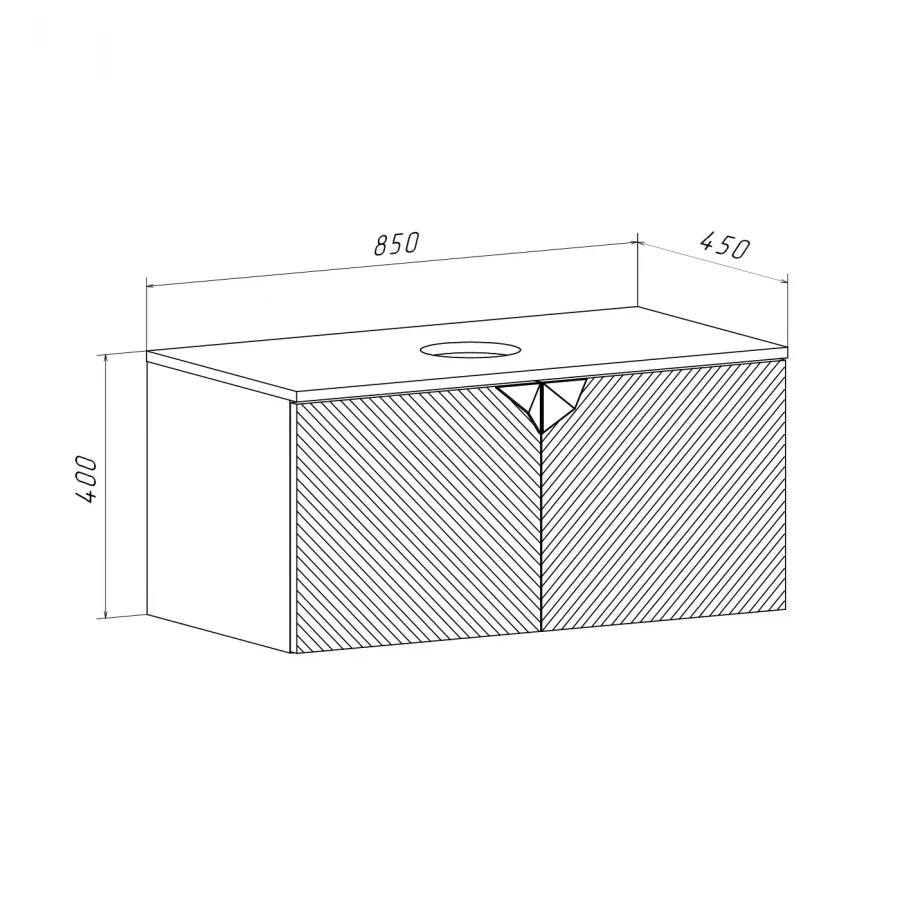 Тумба Runo Андорра 85 белый матовый белый глянец подвесная под накладной умывальник 00-00002019