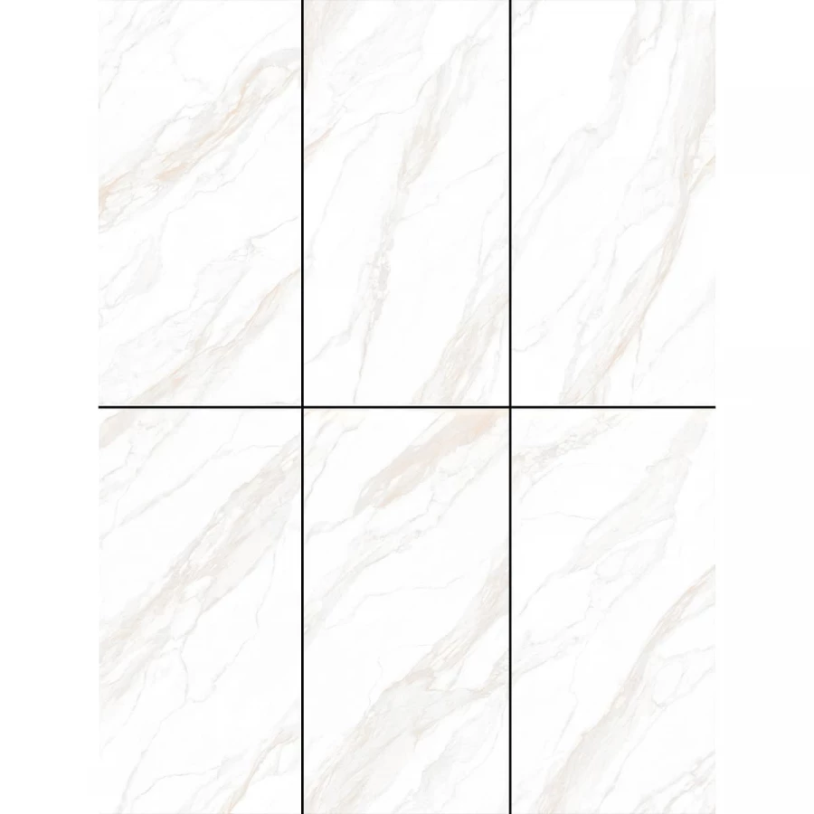 Керамогранит Planet Ceramics PL-Y6120 глянцевый бело-коричневый 120х60 см