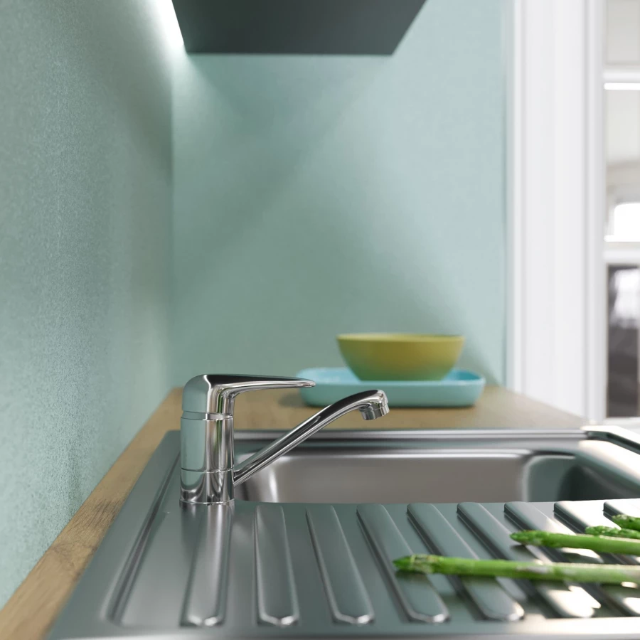 Смеситель для кухни MixLine ML08-031 короткий излив 522136 хром сатин