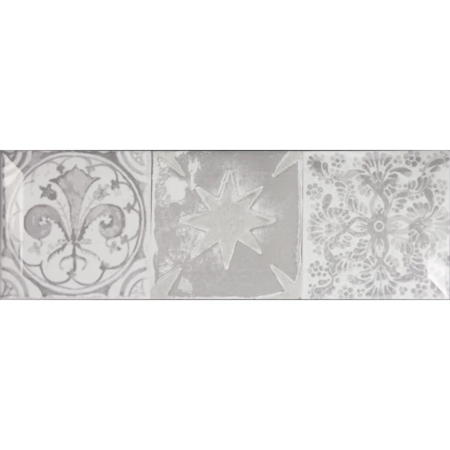 Плитка настенная Monopole Antique gris brillo bisel 30х10 см