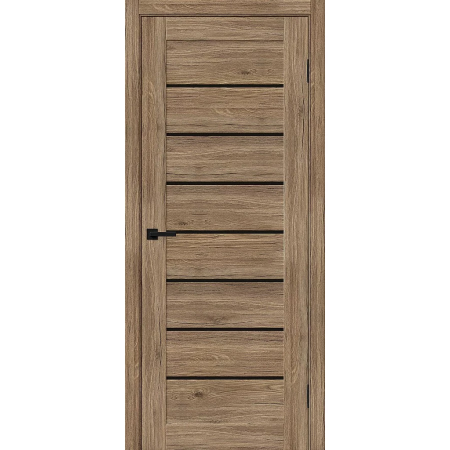 Межкомнатная дверь Bravo Браво-22 200x60 экошпон Bravo X полотно Black Shine цвет Original Oak