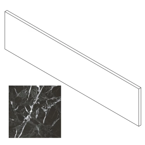 Подступенок Gresse Simbel мрамор черно-серый матовый GRS05-02 60х14,5 см