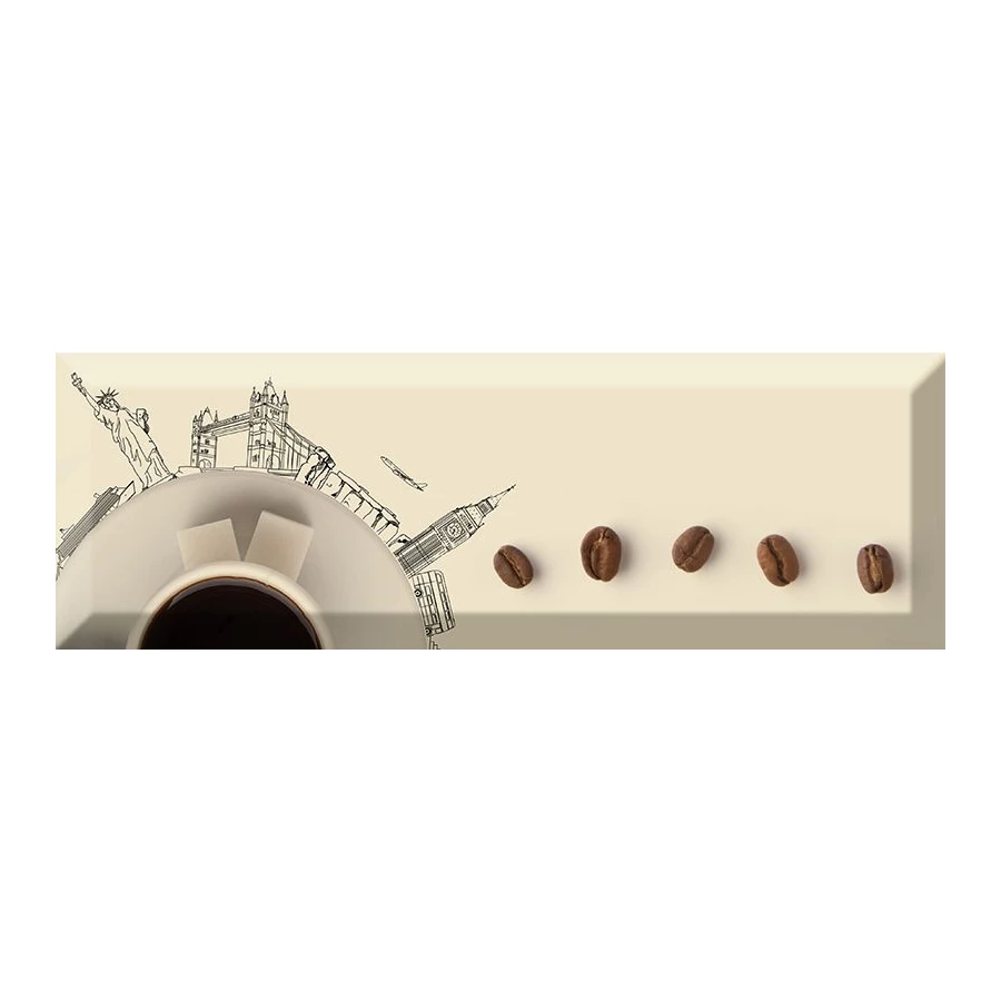 Плитка настенная Absolut Keramika Monocolor Decor Coffee Beans 05 B глянцевая бежевая AK0995 30х10 см