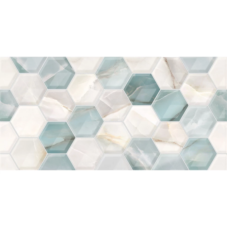 Плитка облицовочная Alma Ceramica Maritime рельефная матовая бирюзовая TWU2550MRM16 50х24,9 см