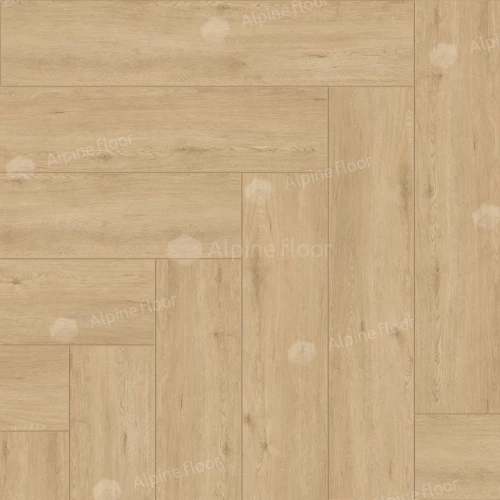 Каменный SPC ламинат Alpine Floor Parquet Light синхронное тиснение Дуб Лесат ЕСО 13-26 43 класс 4 мм 1.95 кв.м 60х12.5 см
