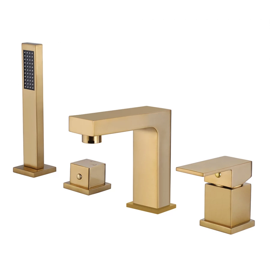 Смеситель Abber Daheim AF8213G на борт ванны, золото матовое