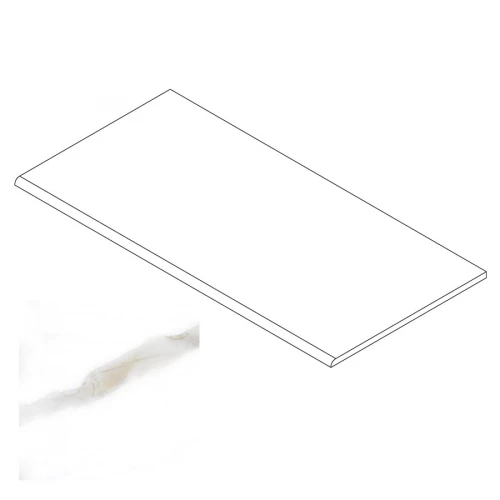 Ступень Gresse Ellora с завальцовкой мрамор слоновая кость матовая GRS01-20 60х29,5 см