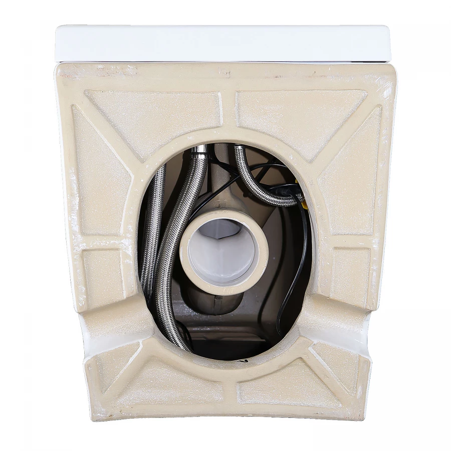 Унитаз импульсный Azario напольный квадратный быстросъемное сиденье микролифт монтажная рама в комплекте AZ-102C 36х59х44 см