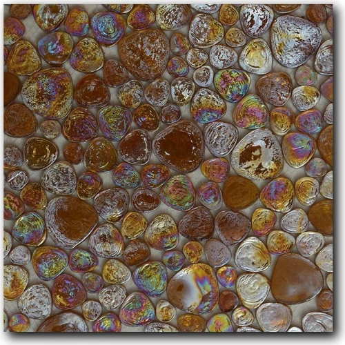 Стеклянная мозаика Art&Natura Drops сетка глянцевая коричневая dr16 30,3х30,3 см