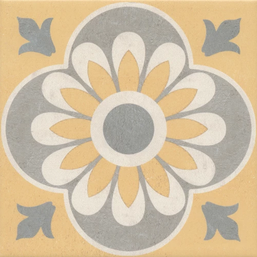 Плитка настенная Kerama Marazzi Эрмитаж 3 Декор матовый желтый VT/A462/5009 20x20 см