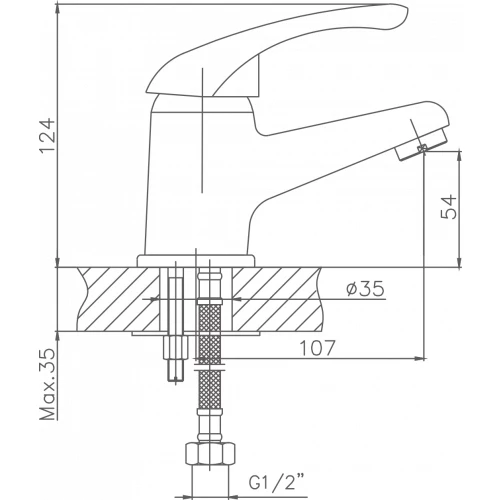 Смеситель Cron для раковины белый CN1013-8