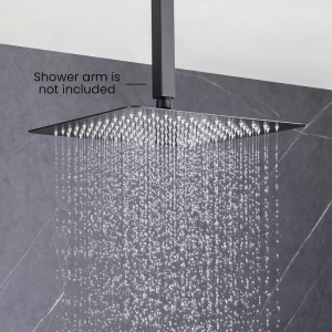 Квадратный верхний душ Aquatek матовый черный AQ2074MB 300*300*2 мм