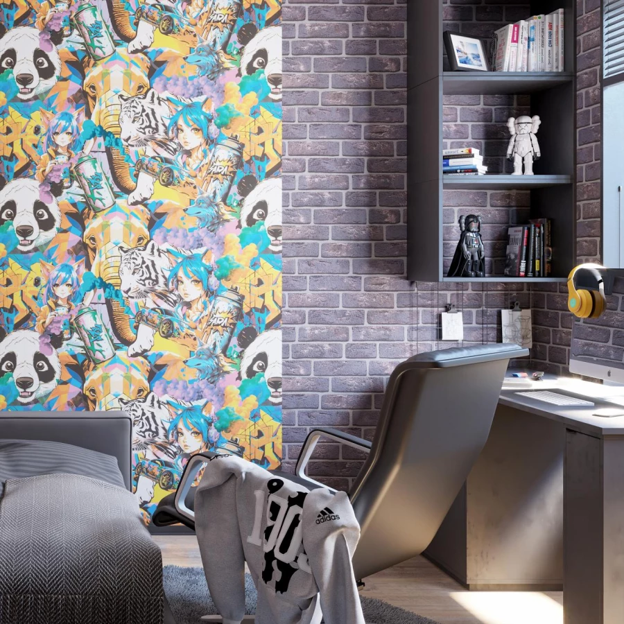 Обои флизелиновые Palitra Home Anime HomeColor серые HC72284-24 1,06х10,05 м