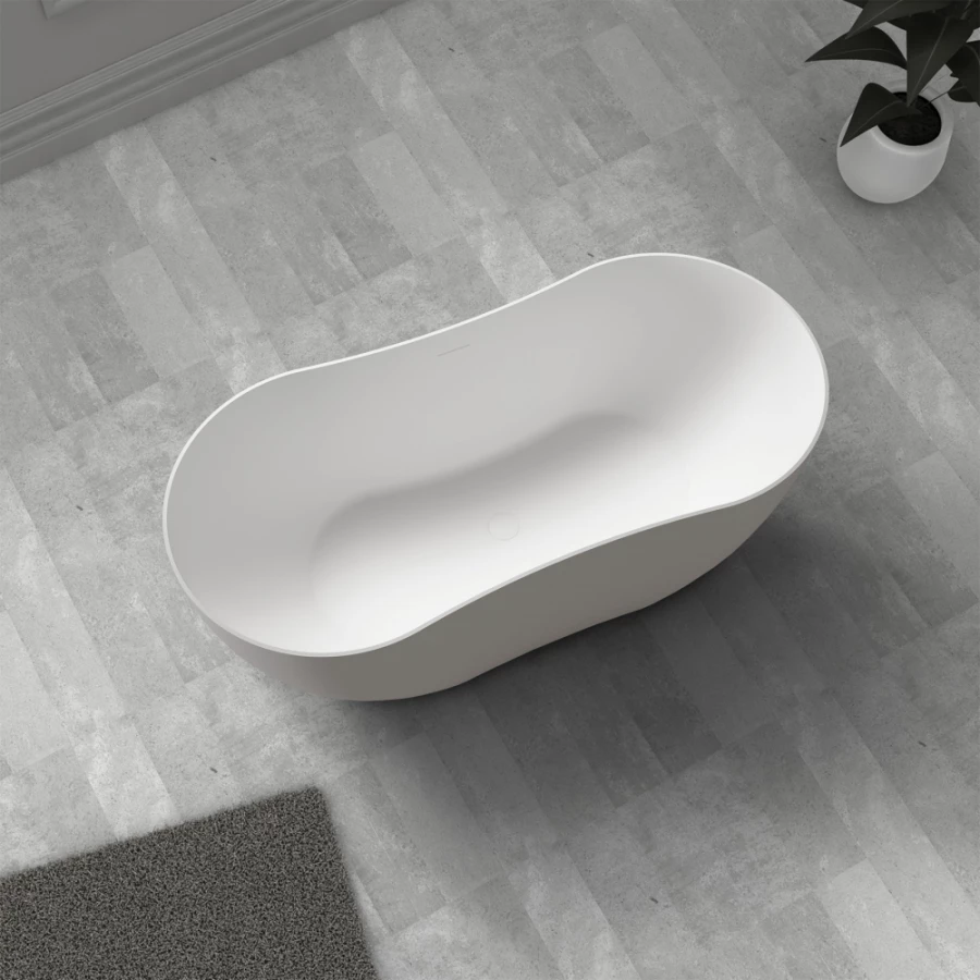 Ванна из искусственного камня Abber Stein белая матовая AS9604 170x80 см