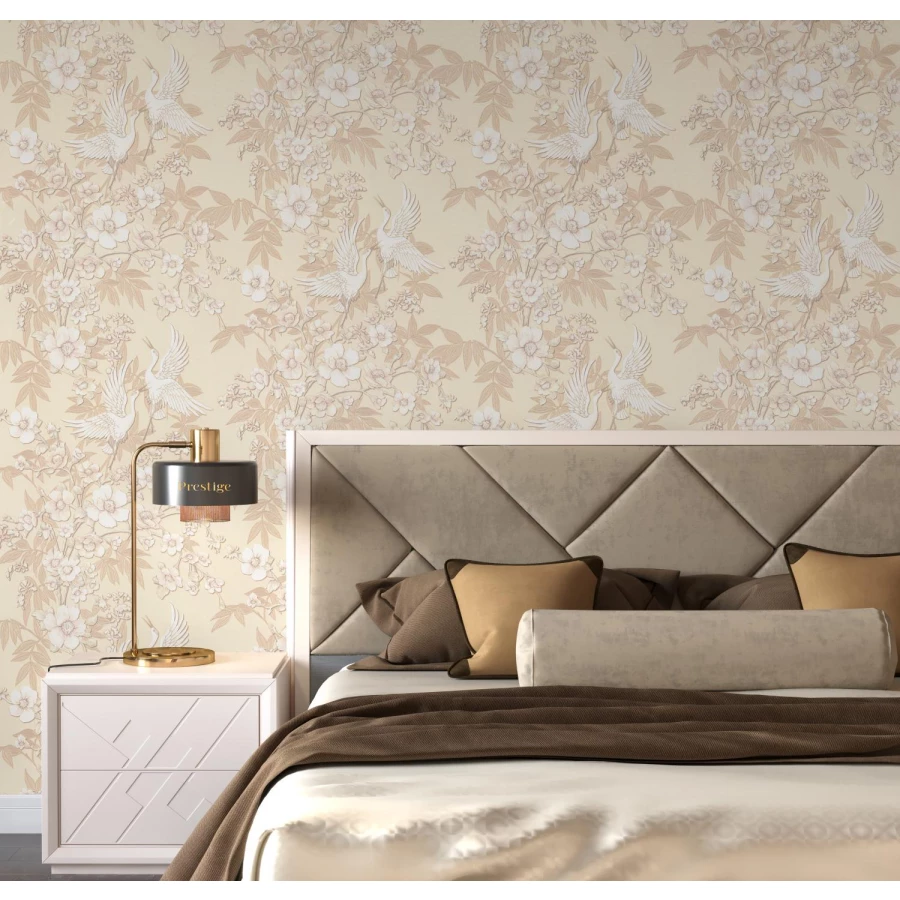 Обои флизелиновые Palitra Prestige Japandi Mural бежевые PC72091-23 1,06х10,05 м