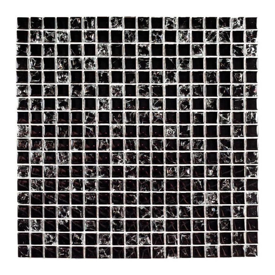 Мозаика Bonaparte Стеклянная мозаика Strike Black 15х15 глянцевая черная 30х30 см