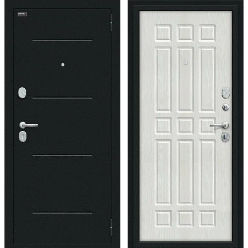 Входная дверь Bravo Мило 205x96 Букле черное/Bianco Veralinga правое открывание