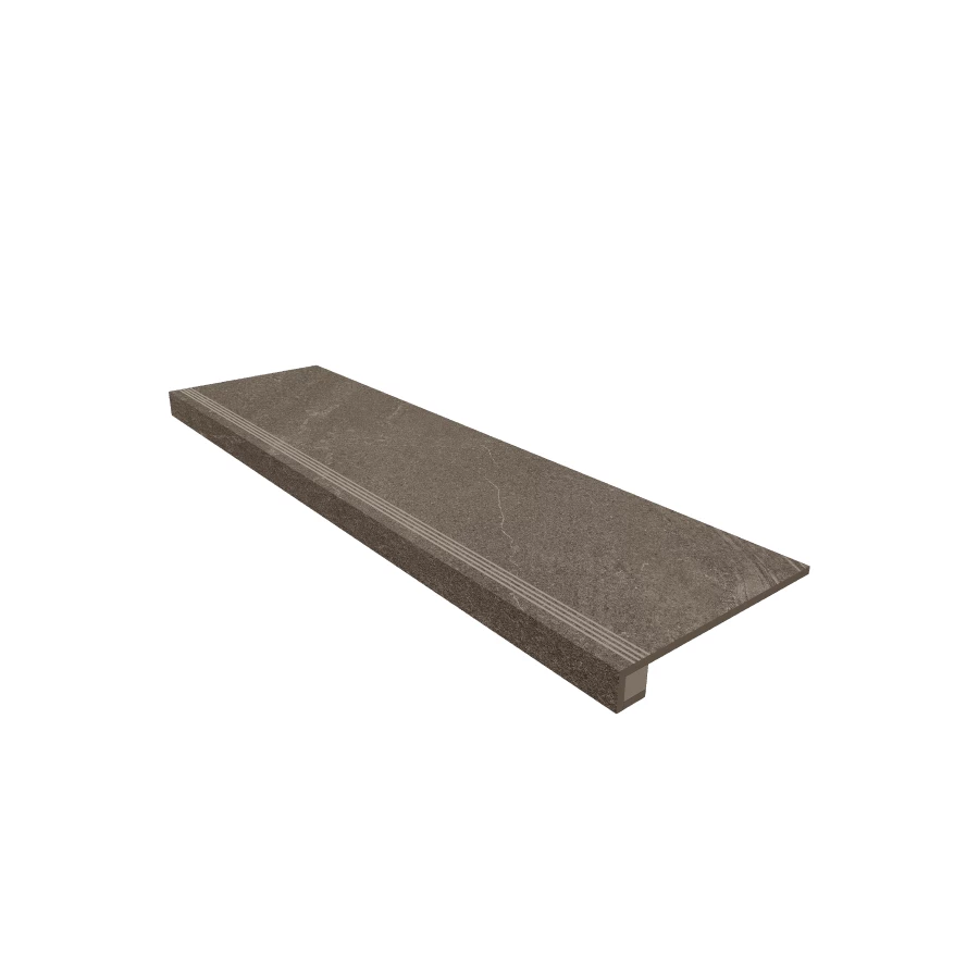 Комплект Estima Gabbro Ступень GB03 33x120 неполированная прямоугольный бортик с насечками Подступенок 14,5x120 39860