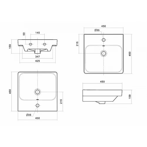 Умывальник Santek Адриана 1.WH50.1.630 45 см