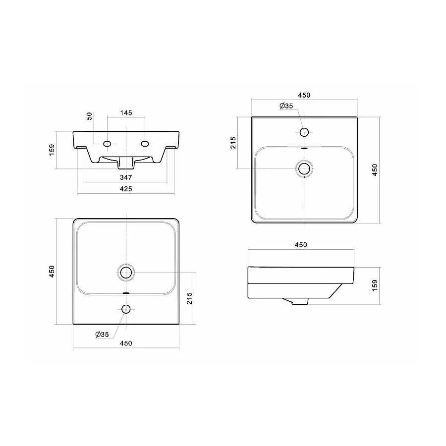 Умывальник Santek Адриана 1.WH50.1.630 45 см