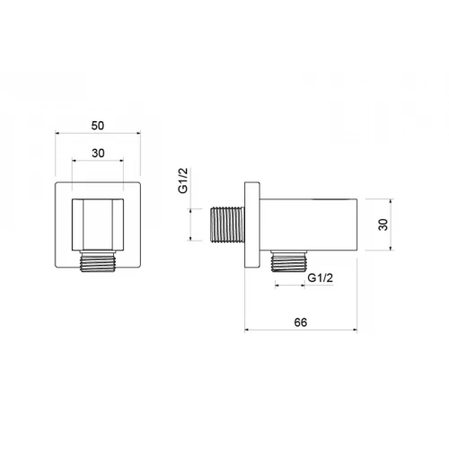 Шланговое подсоединение Aquatek с держателем,хром AQ2463CR