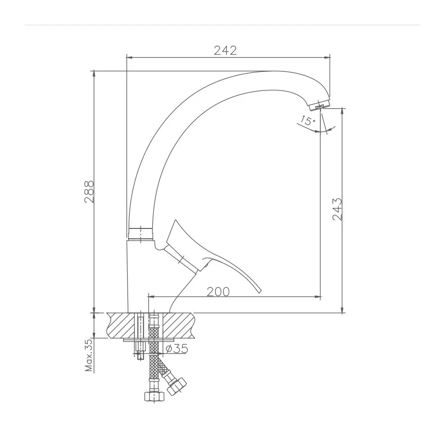 Смеситель для кухни Haiba HB4101
