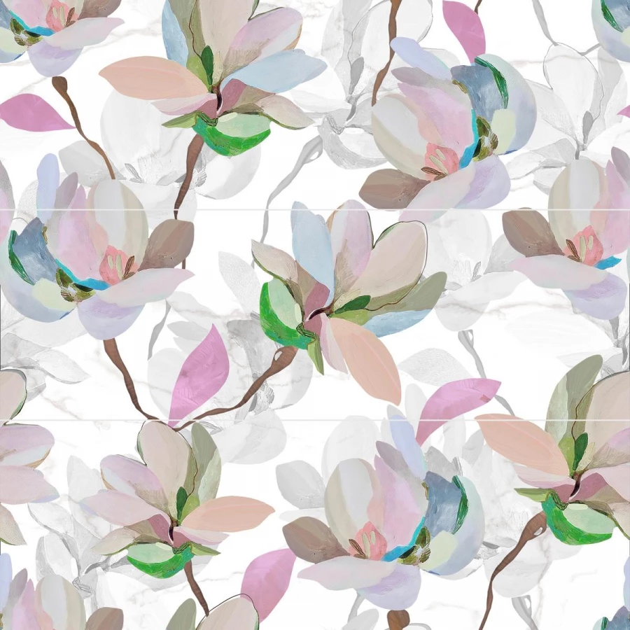 Плитка настенная Laparet Palazzo Панно Bianco матовое белое OS\B414\3x\13031R 90х90 см