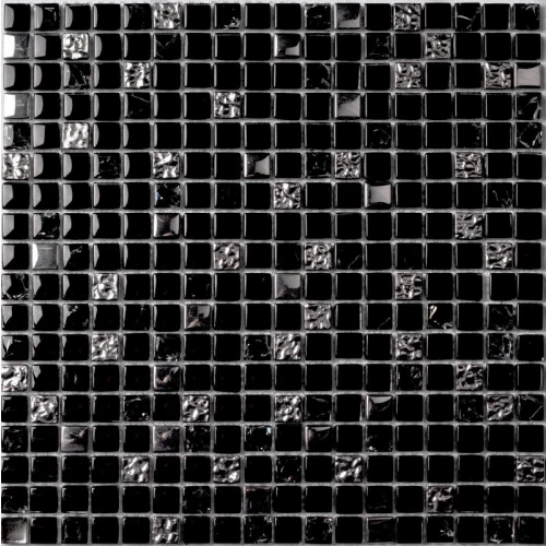 Мозаика Bonaparte Стеклянная мозаика Dallas 15х15 глянцевая черная 30х30 см