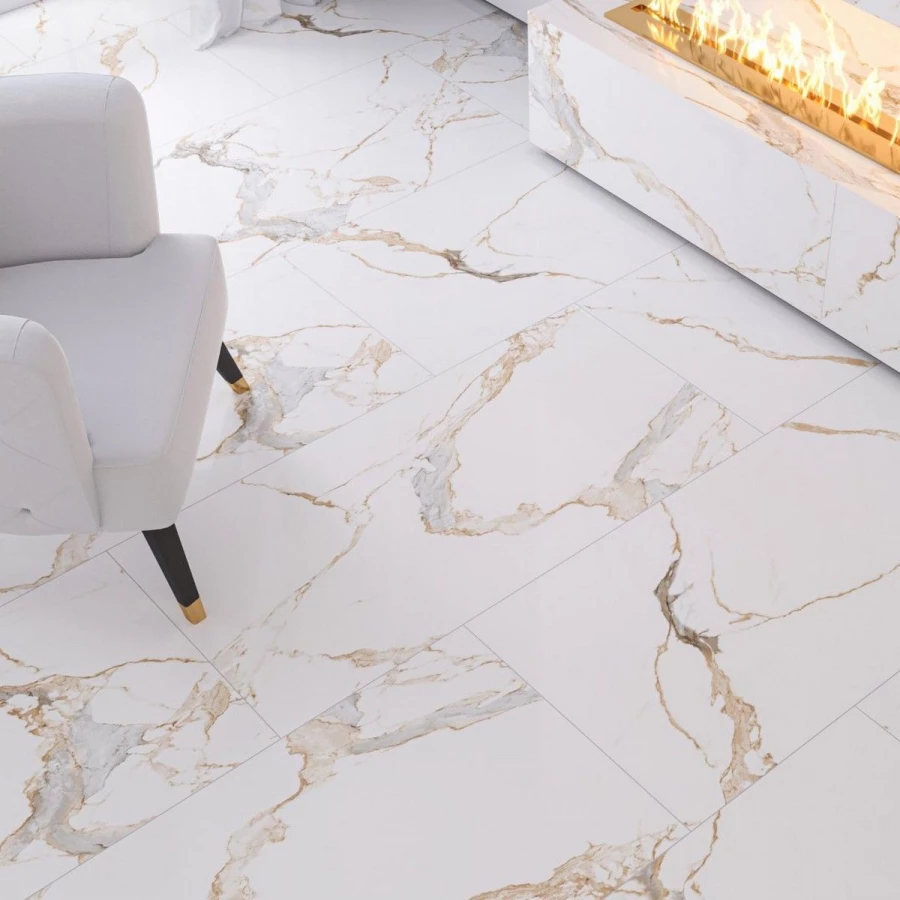 Керамогранит Neodom Sale Statuario Gold Fusion матовый бежевый N20320 120x60 см