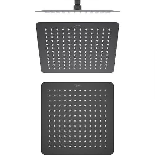 Квадратный верхний душ Aquatek матовый черный AQ2074MB 300*300*2 мм