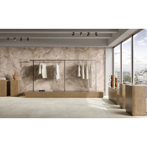 Керамогранит Fondovalle (Фондовалле) Оныx Пеач / Onyx Peach глянцевый бежевый INF2896 278x120 см