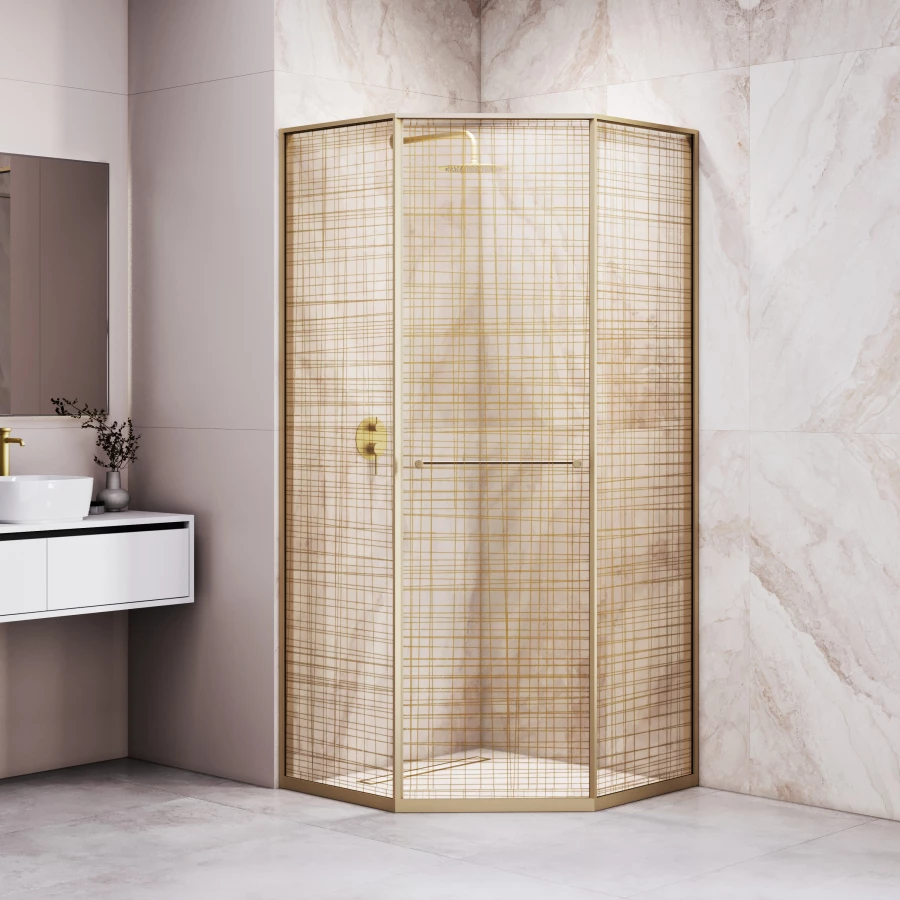 Душевой уголок RGW SV-82Gb R Золотая вуаль 80х120 см