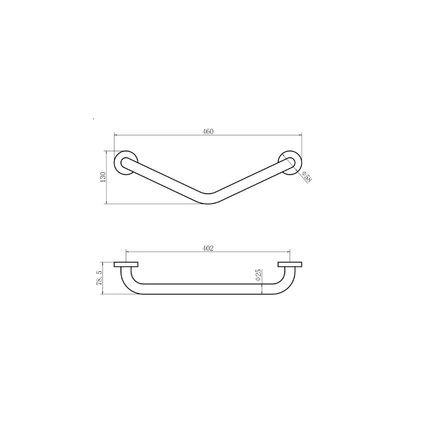 Поручень для ванны Fashun фигурный хром A1717